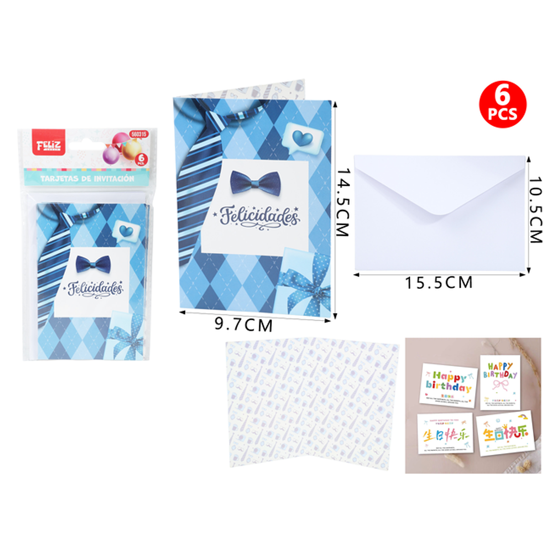 Set De Tarjeta Invitación Felicidades Hombre 1