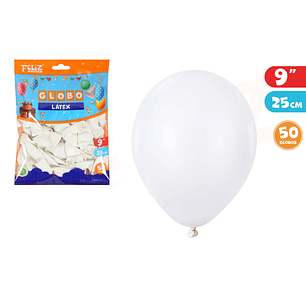 Globos Mate Blanco 25Cm 50Pcs