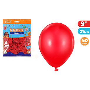 Globos Mate Rojo 25Cm 50Pcs