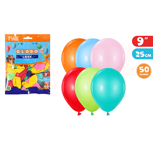 Globos Mate Multicolor 25Cm 50Pcs