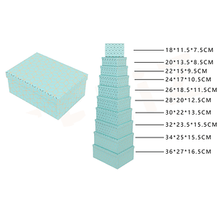 Pack De Cajas Azul Dorado