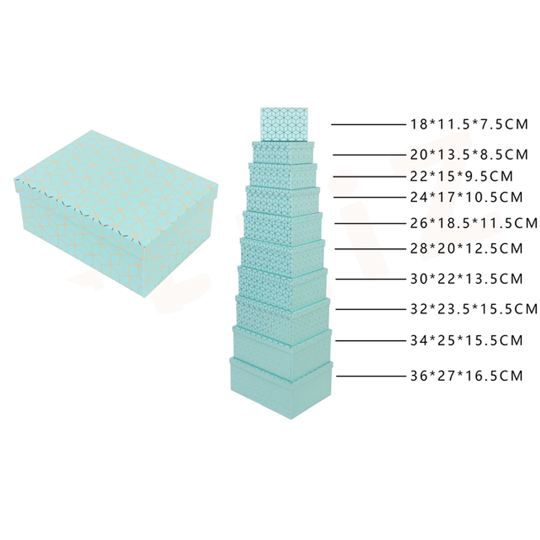 Pack De Cajas Azul Dorado 1