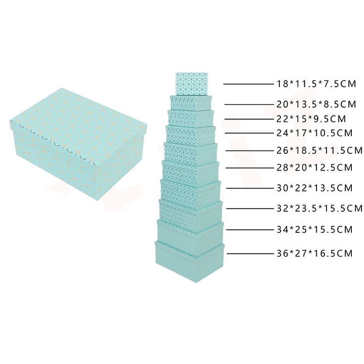 Pack De Cajas Azul Dorado 1