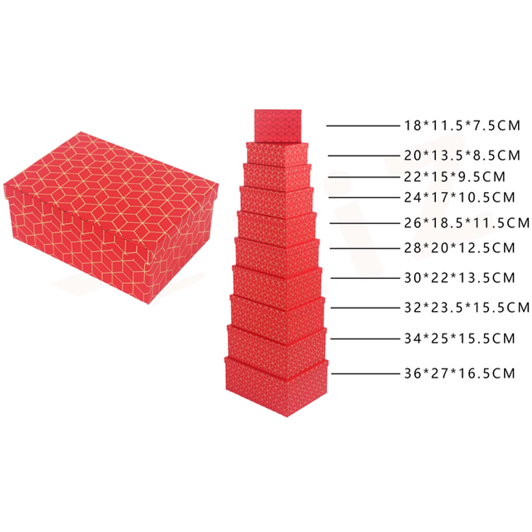 Pack De Cajas Rojo Dorado 1