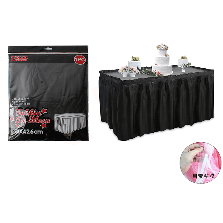 Faldon De Mesa Negro 426X73Cm 1