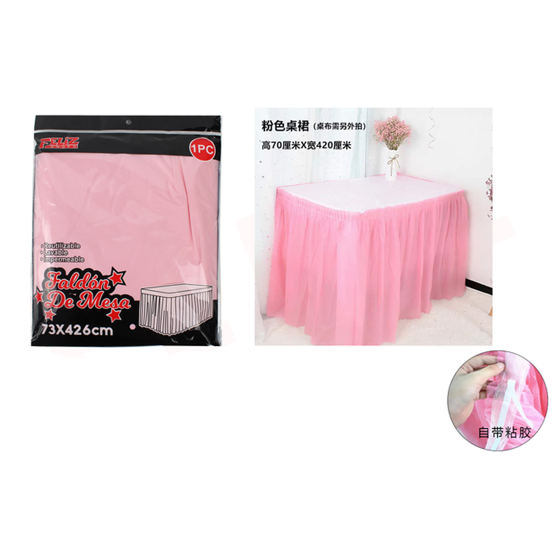 Faldon De Mesa Rosado 426X73Cm 1