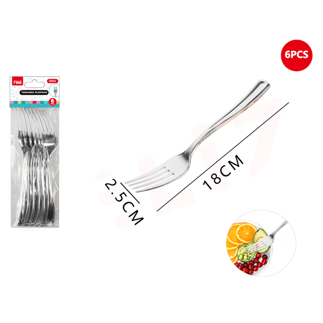 Tenedores Plasticos Plateado 1