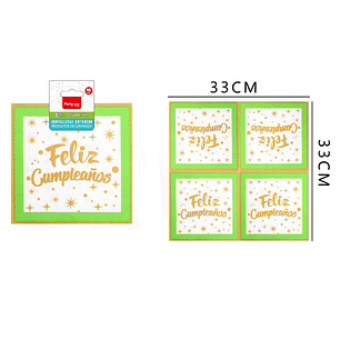 Servilletas De Cumpleanos 33x33 Cm 16Pcs