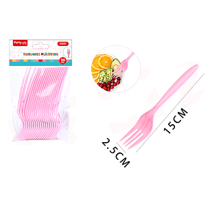 Tenedores Plastico Rosado 20Pcs