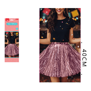 Falda Metalica Rosadorado 40 Cm
