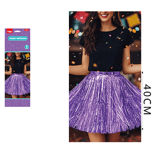 Falda Metalica Morado 40 Cm
