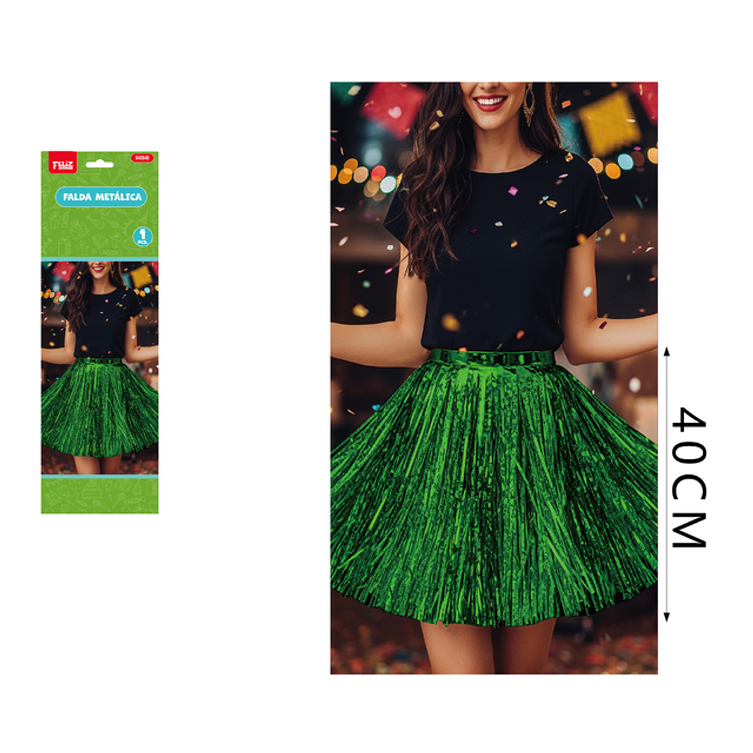 Falda Metalica Verde 40 Cm 1