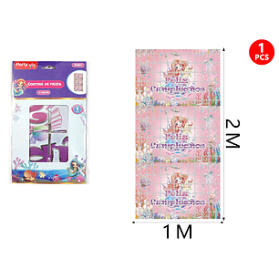 Cortina Sirena F.Cumple Rosado 1x2M