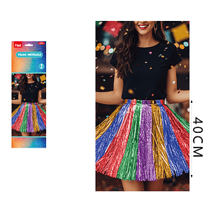 Falda Metalica Multicolores 40 Cm
