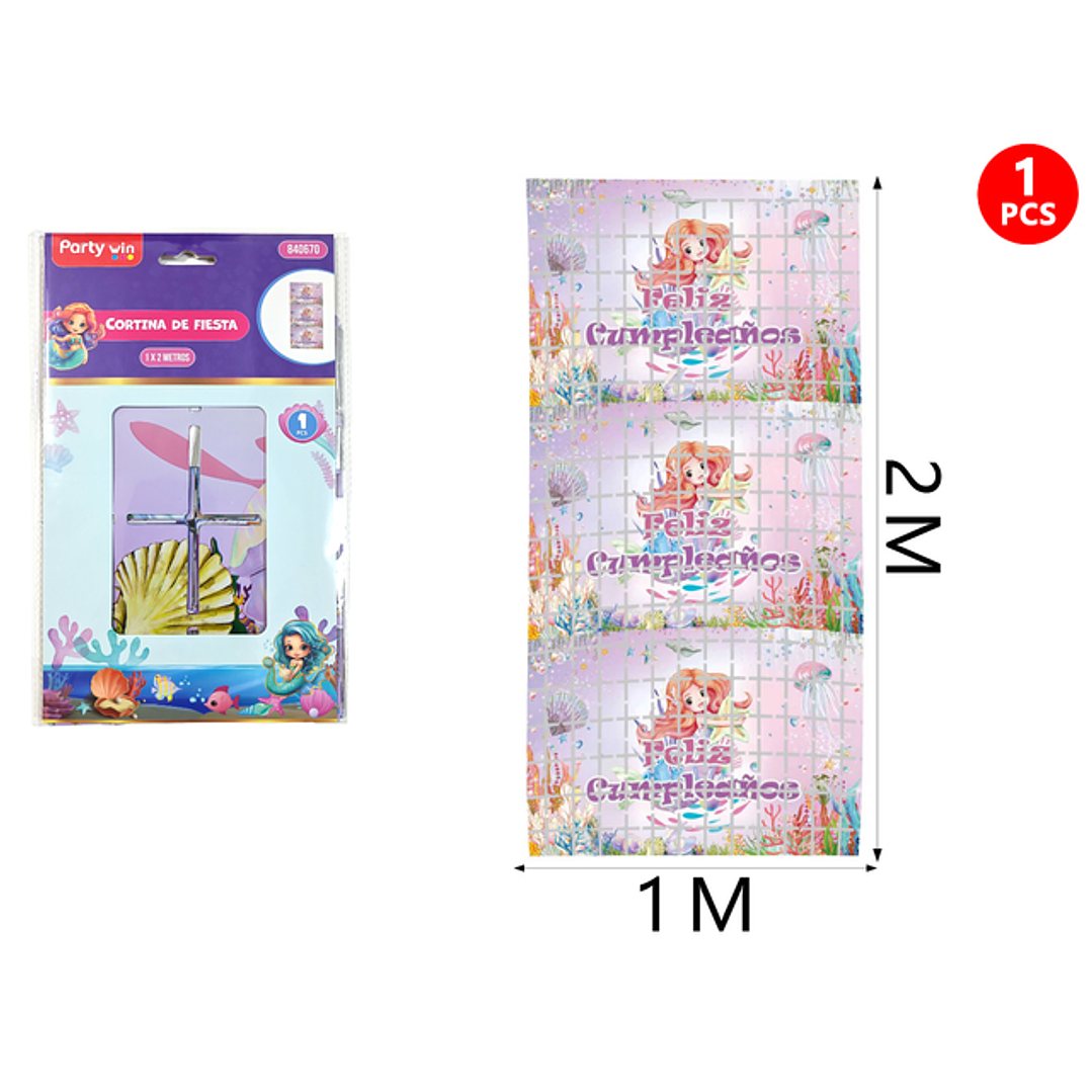 Cortina Sirena F.Cumple Morado 1x2M 1