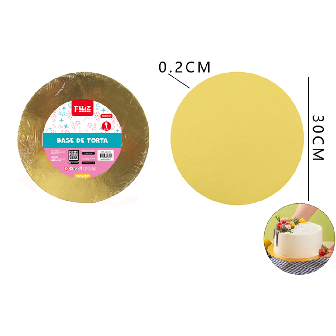 Base De Torta Redondo Plateado 30 Cm 2 Mm 1