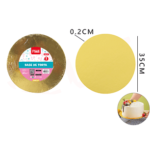 Base De Torta Redondo Dorado 35 Cm 2 Mm