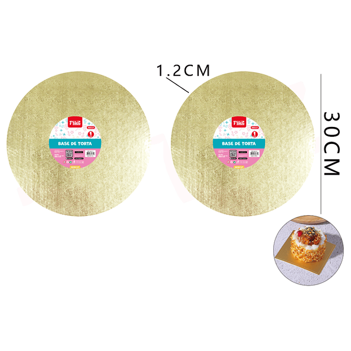 Base De Torta Dorado 30 Cm 1