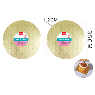 Base De Torta Dorado 35 Cm