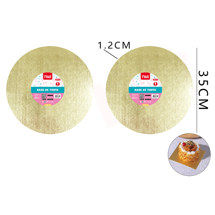 Base De Torta Dorado 35 Cm 1
