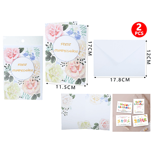 Tarjeta De Regalo F.Cumple Flores