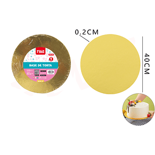 Base De Torta Redondo Dorado 40 Cm 2 Mm