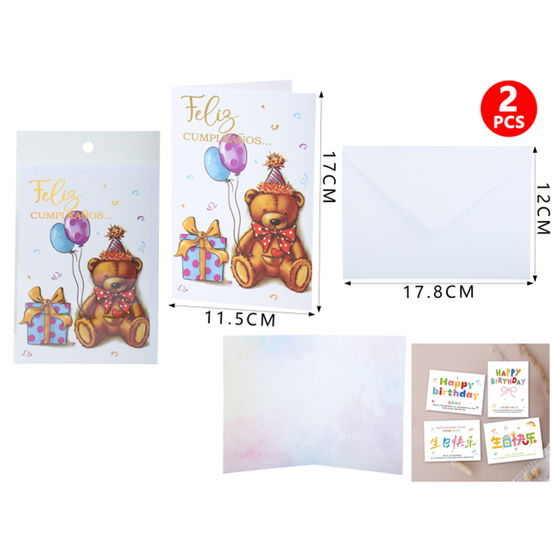 Tarjeta De Regalo F.Cumple Osito 1