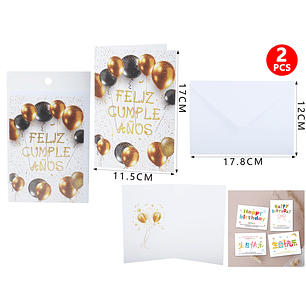Tarjeta De Regalo F.Cumple Globos