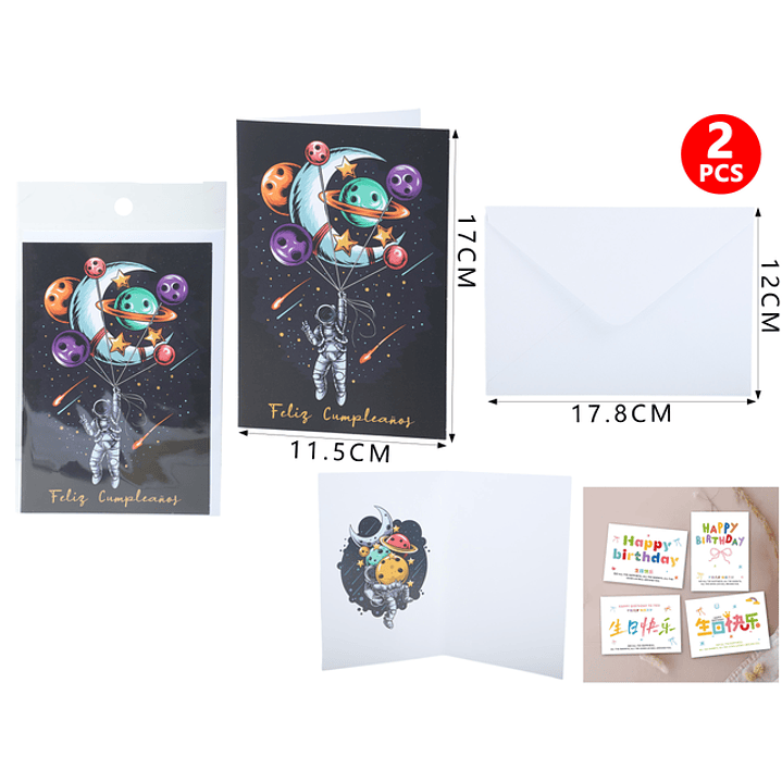 Tarjeta De Regalo F.Cumple Astronauta 1