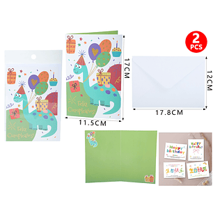 Tarjeta De Regalo F.Cumple Dinsaurio