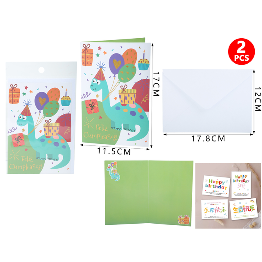 Tarjeta De Regalo F.Cumple Dinsaurio 1