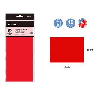 Papel De Seda Rojo 50x66Cm 17G 10Pcs