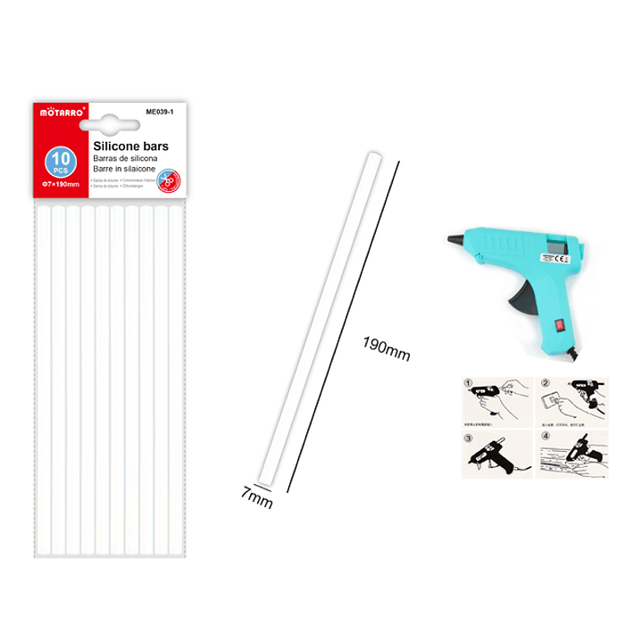 Barras De Silicona 0.7x19Cm 10Pcs 1