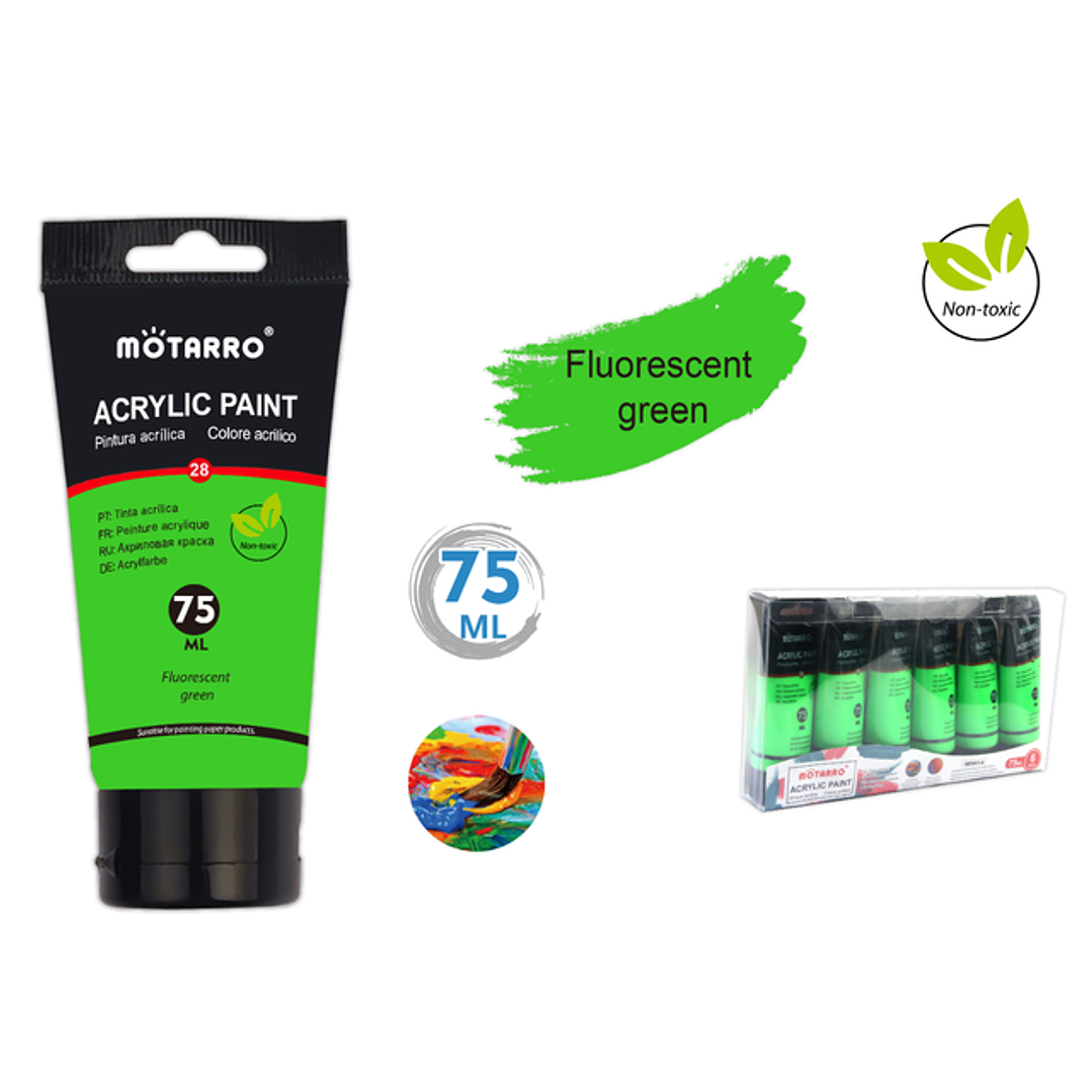 Pintura Acrílica Verde Fluorescente 75Ml 1