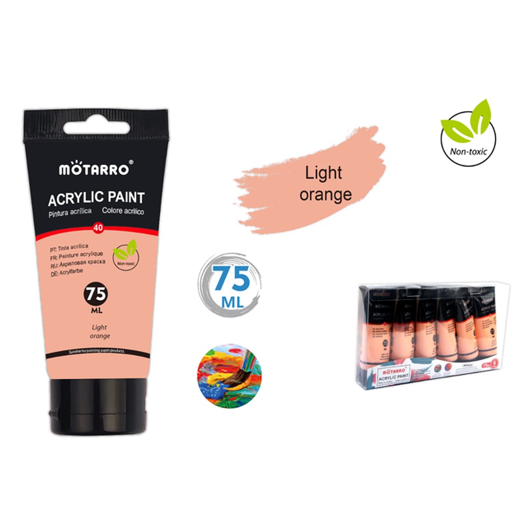 Pintura Acrílica Naranja Pastel 75Ml 1