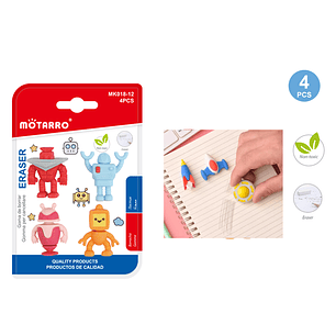 Goma De Borrar Forma De Robot 4Pcs