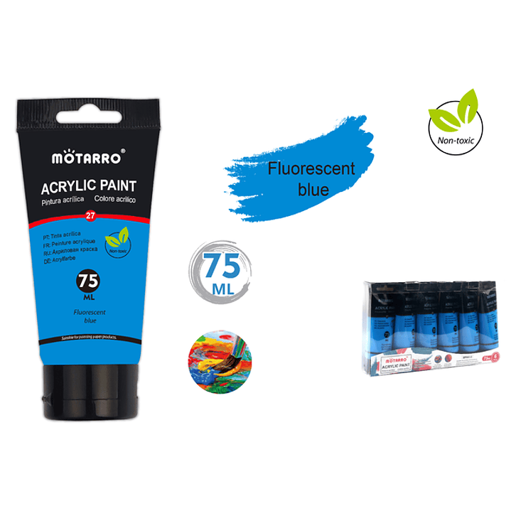 Pintura Acrílica Azul Fluorescente 75Ml 1