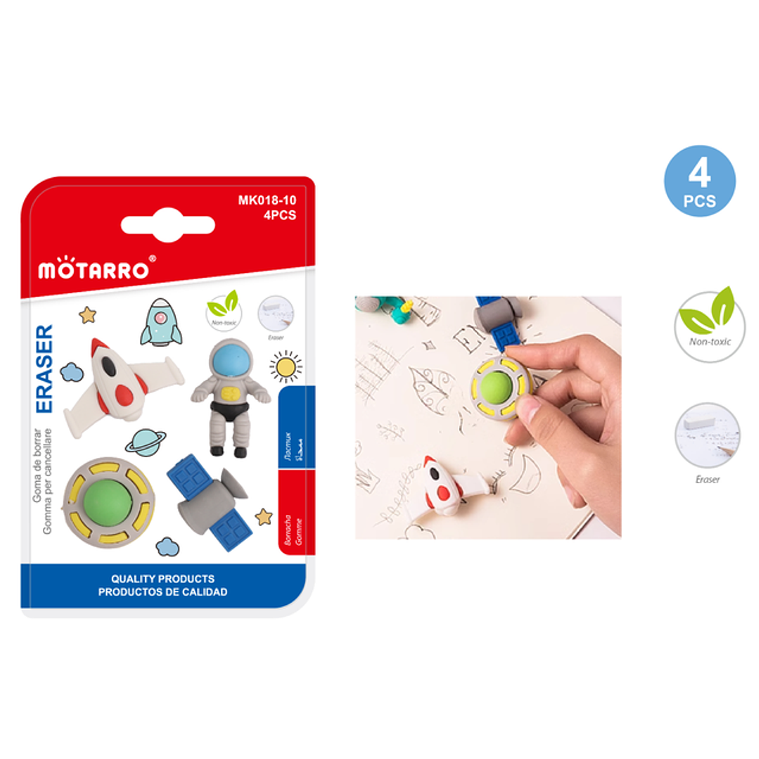 Goma De Borrar Forma De Astronauta 4Pcs 1