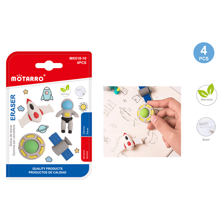 Goma De Borrar Forma De Astronauta 4Pcs 1