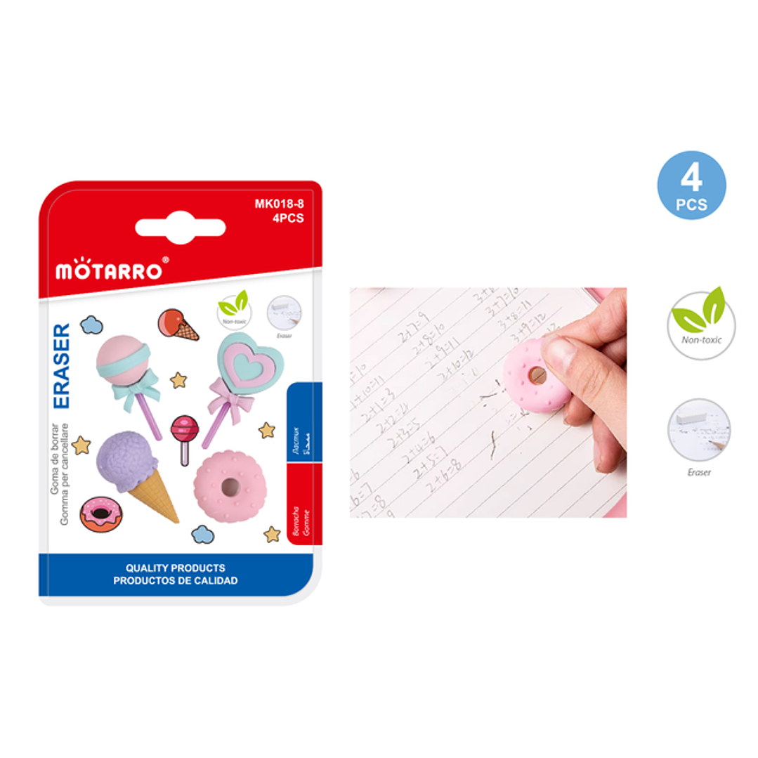 Goma De Borrar Forma De Caramelo 4Pcs 1