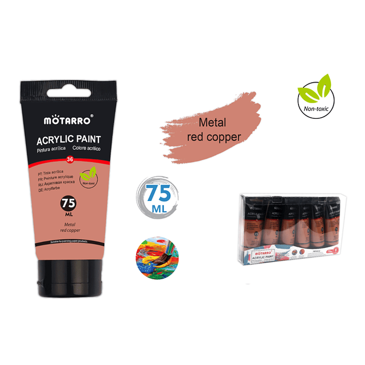 Pintura Acrílica Cobre Rojo Metal 75Ml 1