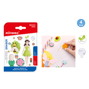 Goma De Borrar Forma De Hada Flor 4Pcs