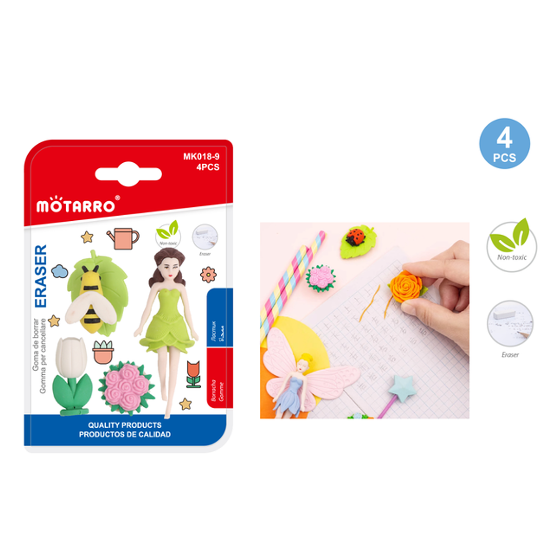 Goma De Borrar Forma De Hada Flor 4Pcs 1