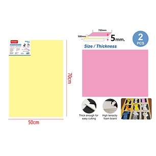 Tablero Espuma Amarillo/Rosado Claro 50X70Cm
