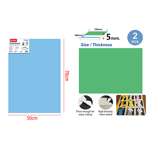 Tablero Espuma Celeste/Verde Claro 50X70Cm