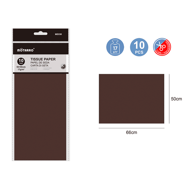 Papel De Seda Café 50x66Cm 17G 1