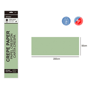 Papel Crepé Verde Nacarado 50x200Cm 21G