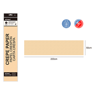Papel Crepé Beige 50x200Cm 21G