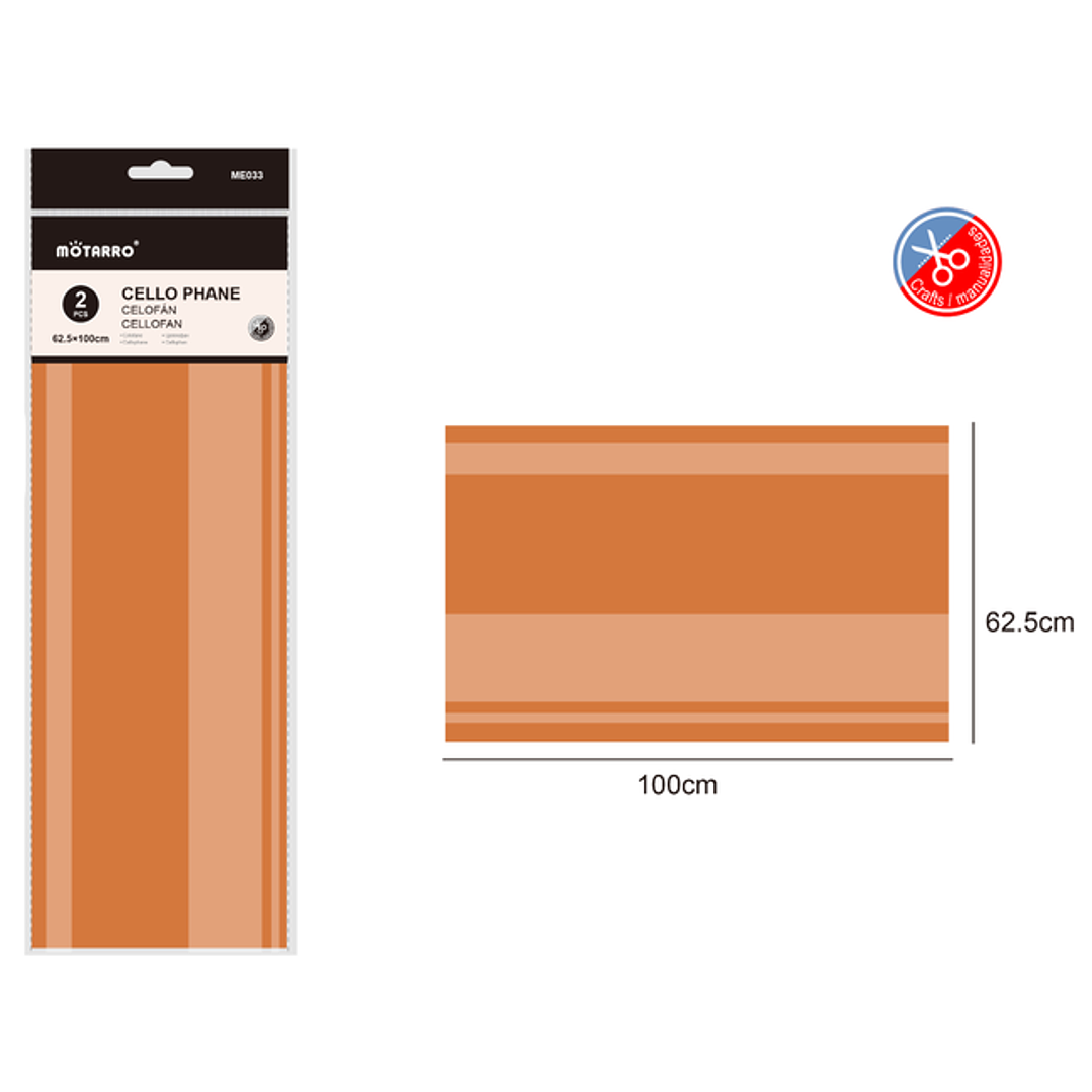 Celofán Dorado 62.5x100Cm 2Pcs 1