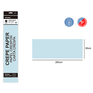 Papel Crepé Celeste 50x200Cm 21G